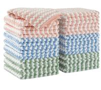 JOYMOOP Microfiber Cleaning Cloth, Kitchen Towels for Dish Drying Washing, Ultra-Small Size 18 Pack (18.5cm x 28.5cm), Absorbent Streak Free Lint Free Rags for Cleaning, Reusable and Washable Towels