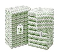 JOYMOOP Microfiber Cleaning Cloth, Pure Green Towels with Edging, Small Size 18 Pack (9.8" x 9.8"), Absorbent Streak Free Lint Free Rags for Cleaning, Reusable and Washable Towels