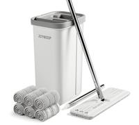 JOYMOOP Mop and Bucket with Wringer Set Hands Free Flat Floor Mop and Bucke