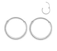 JOYMORE 2pcs 20g 8mm Silver 316L Surgical Steel Small Endless Hoop Earrings Nose Ring Hinged Segment Septum Cartilage 20 Gauge Daith Helix Rook Tragus Piercing Jewelry Lip