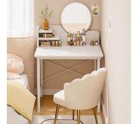 Joymorzy Minimalist Vanity Table for Bedroom, Compact Makeup Dressing Table for Small Spaces, Simple Bedside Make-Up Desk, Modern Furniture for Small Rooms