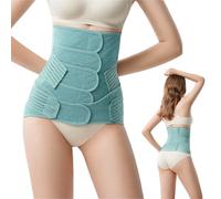 JOYNCLEON Postpartum Belly Band Wrap, Maternity Recovery Support Belt, Adjustable Tummy Control Binder with Pelvic Belt, Shapewear for Natural and Caesarean Sections (Green, Medium（Below 50kg)