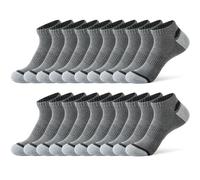JOYNÉE (10 Pairs Mens Ankle Athletic Running Socks with Cushion Tab Low Cut Casual No Show Socks for Men,Sock Size:10-13, Grey(10 Pairs), One Size