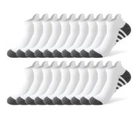 JOYNÉE 10 Pairs Mens Athletic Running Ankle Socks Men 10 Pack Low Cut Breathable Workout Socks,Sock Size:10-13, White(10 Pairs), X-Large