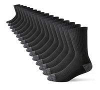 JOYNÉE 8 Pairs Men's Crew Cushion Socks, Black, Size 10-13