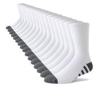 JOYNÉE 8 Pairs Mens Crew Work Cushion Socks Long Athletic Running Socks Workout Breathable Socks,White,Sock Size:10-13, White(8 Pairs), Large