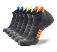 JOYNÉE Men’s Athletic Socks Low Cut Cushion Running Socks Breathable Comfort for Sports 6 Pack, Dark Grey(6 Pairs), Large
