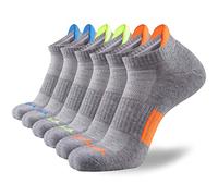JOYNÉE Men’s Athletic Socks Low Cut Cushion Running Socks Breathable Comfort for Sports 6 Pack, Grey (6 Pairs), Large