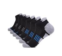 JOYNÉE Men's 6 Pack Athletic No Show Performance Comfort Cushioned Low Cut Running Tab Socks - black - One size