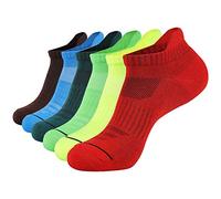 JOYNÉE Mens Ankle Athletic Low Cut Socks Running Sports Cushioned Sock for Men 6 Pack, Colorful, 9-13 UK