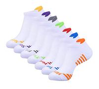 JOYNÉE Mens Ankle Athletic Socks Low Cut Week Socks for Sports Running 7 Pack,Black,Sock Size:10-13, White(7 Pairs), One Size