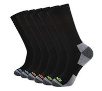 JOYNÉE Mens Athletic Crew Cushion Socks for Running and Workout 6 Pack,Multicolor,Sock Size:10-13, Black (6 Pairs), X-Large