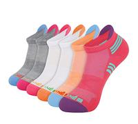 JOYNÉE Womens Ankle Cushioned Socks 6 Pack Athletic Low Cut Socks with Heel Tab for Running Sports, Pink, 8-10 UK
