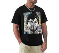 Joyner Lucas Portrait Artwork T-Shirt Graphic T Shirts Tees Men Graphic T Shirts Black XXL