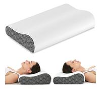 Joynox Memory Foam Pillow for Neck Support, Cervical Orthopedic Ergonomic Pillow for Neck and Shoulder Pain Relief, Comfort Bed Pillow With Cooling Cover, Side, Stomach and Back Sleepers