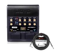 JOYO 10W Electric Guitar Pedal Amp with 14 Amp Models 9 Effects 3 Band EQ Drum Machine Looper OTG Bluetooth JAM BUDDY II BK and 15 ft 1/4 in Right Angle Instrument Guitar Cable CM-12