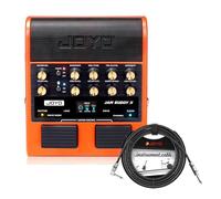 JOYO 10W Electric Guitar Pedal Amp with 14 Amp Models 9 Effects 3 Band EQ Drum Machine Looper OTG Bluetooth JAM BUDDY II OG and 15 ft 1/4 in Right Angle Instrument Guitar Cable CM-12