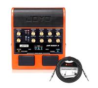 JOYO 10W Electric Guitar Pedal Amp with 14 Amp Models 9 Effects 3 Band EQ Drum Machine Looper OTG Bluetooth JAM BUDDY II OG and 15 ft 1/4 in Straight Instrument Guitar Cable CM-04