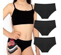 Joyo roy 3Pcs Period Pants for Teenage Girls Leakproof Period Underwear Soft First Period Knickers for Teenage Girls Teen Period Pants Teenager Kids Incontinence Pants Incontinence Knickers 10-12Years