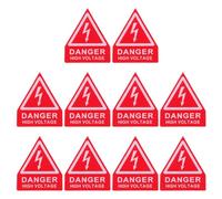 JOYOFREELY 10pcs Electric Hazard Warning Stickers for Machinery and Electrical Panels, Red Pvc Adhesive Labels Quick Installation and Communication, for Work Environment Safety