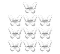 JOYOFREELY 10pcs Mini White Xmas Tree Clips Pendant Decorations with Lightweight Gauze Material for Christmas Party Scene Layout, Adorable and Charming Mini Shaped Holiday Ornament