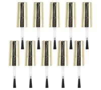 JOYOFREELY 10pcs Nail Gel Polish Bottle Caps Replacement with Soft Bristles Brush, Plastic Artificial Fiber, Suitable for Salons and Homes, Small Gel Polish Bottle Caps for Easy Nail Care
