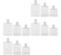JOYOFREELY 12pcs Portable Cosmetic Squeeze Bags for Travel, 30ml 50ml 100ml Refillable Lotion Storage Pouches Made of Sturdy Pet and Pe Material, Compact Toiletry Containers for Outdoor Use