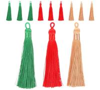 JOYOFREELY 12pcs Soft Cloth Bookmark Tassels with Loops for DIY Crafts and Keychain Accessories, Lightweight and Stylish Decoration for Bracelets and Bags, Assorted Colours