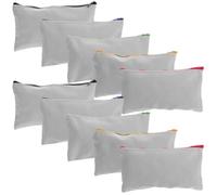 JOYOFREELY 15pcs Canvas Transfer Sublimation Makeup Bags with Zipper, Heat Transfer Compatible Pencil Cases for Storage of Makeup and Accessories, for Business Trips and Hotels Random Color