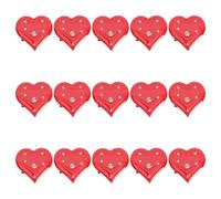 JOYOFREELY 15pcs Glowing Heart-shaped Brooch Pins Valentine's Day Decorations Flashing Love Breastpin Lapel Pins for Women Boys and Girls Wedding Party Favor