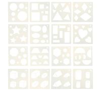 JOYOFREELY 16pcs Geometric Shape Drawing Templates Set, Plastic Learning Stencils for Tracing and Teaching, Educational Geometry Stencil Kit for School and Home Use