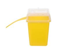 JOYOFREELY 1l Sharps Disposal Container with Sliding Lid and Hazard Markings, Impact Resistant Biohazard Waste Container for Healthcare and Lab Environments, Yellow Pp Sharps Box