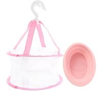 JOYOFREELY 1set Silicone Makeup Brush Cleaning Mat with Hanging Drying Net Large Capacity Makeup Cleaner Pad Gentle Scrubber for Various Brush Easy Hang Dry and Sponges