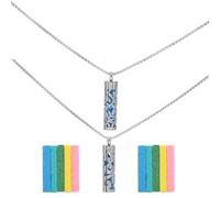 JOYOFREELY 2 Sets Men Aromatherapy Necklaces with Perfume Bottles, Simple Hip-Hop Pendant Body Jewelry with 2 Chains and 10 Cotton Wicks for Fragrance Diffusion, Random Wick Random Color