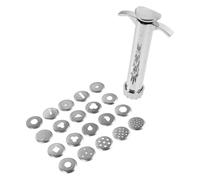 JOYOFREELY 2 Sets Stainless Steel Clay Extruder with Multiple Tip Molds, Manual Sugar Paste and Fondant Modelling Tool for Baking, Crafting, and Sculpture