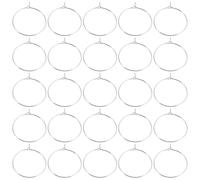 JOYOFREELY 200pcs Silver 25mm Wine Glass Charm Rings with 0.7mm Adjustable Loops - Reusable Glass Identifiers for Wedding Party Drink Markers, DIY Beverage Tags for Summer Events