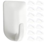 JOYOFREELY 24pcs White Punch-Free Wall Hooks for Jewelry Storage and Key Organization, Sturdy Abs Material Adhesive Necklace and Bracelet Hanging Hooks for Wall Use