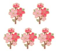 JOYOFREELY 25pcs Cherry Blossom Brooch Pin for Women, Pink Alloy Flower Lapel Pins with Versatile Multipurpose Application, Elegant Cute Design for Daily Wear and Spring Themed Occasions