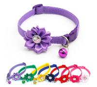 JOYOFREELY 2pcs Adjustable Flower Pet Dog Collar with Bell, Creative Pvc and Pp Material Pet Cat Collar for Halloween and Christmas Decoration