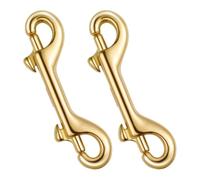 JOYOFREELY 2pcs Double Ended Snap Clips Brass Metal Dog Leash Connector Hooks with Stability and Strength, Golden Color Suitable for Hanging Signs and Interior Decorations