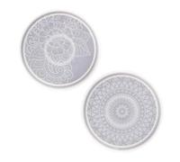 JOYOFREELY 2pcs Round Silicone Epoxy Mold for Coaster Making, Reusable and Easy to Clean Manual Art Molds, for Handmade Meaningful and Family Gathering Crafts