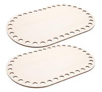 JOYOFREELY 2pcs Wood Crocheting Bag Bottom Circle Blank Bottom Basket Creative Shape Smooth Surface Strong Wood Base for Basket Creation