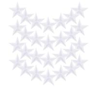 JOYOFREELY 30pcs White Star Patches Embroidered Applique for Clothes Iron-on Polyester Material Stylish and Beautiful Design for DIY Clothing Decoration