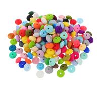JOYOFREELY 350pcs Silicone Lentil Beads for Bracelet Crafting and Keychain Making, Assorted Colour Spacer Beads, Comfortable Wear and Gentle on Sensitive Skin, for Color Assorted Style