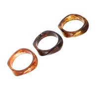 JOYOFREELY 3pcs Chunky Resin Bangles for Women Lightweight Wide Geometric Irregular Cuff Bracelets Smooth Inner Surface, for Occasions and Working
