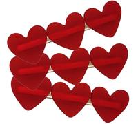 JOYOFREELY 3Pcs Heart Shaped Hair Clips Stylish Hair Tools for Styling Comfortable Touch Red Plastic Alloy Accessories Symbolizing Never-Ending Love for Women and