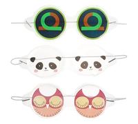 JOYOFREELY 3pcs Reusable Cooling Ice Eye Masks with Pvc Material, Cute Adorable Style, Will Not Leave Lines Or Marks, for Families and Conferences Assorted Style Assorted style