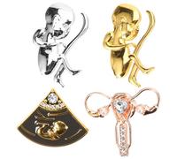 JOYOFREELY 4 Pcs Metal Lapel Brooch Pin Set Featuring Human Body Organ Design, Made of Premium Zinc Alloy with Unique Delicate Style, for Scarves and Clothing on Christmas Or Birthday