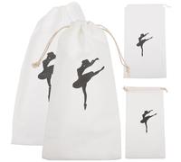 JOYOFREELY 4pcs Ballet Shoe Bags Drawstring Organizer Made of Sturdy Polyester, Keep Dance Shoes Safe and Dry, for Ballet Practice and Travel Storage