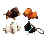 JOYOFREELY 4pcs Cartoon Dog Keychains Set, Pvc and Alloy Material, Portable with Comfortable Hand Feel, Adorable Dog Shape Key Rings Suitable for Kinds of Occasions and Bag Random Color